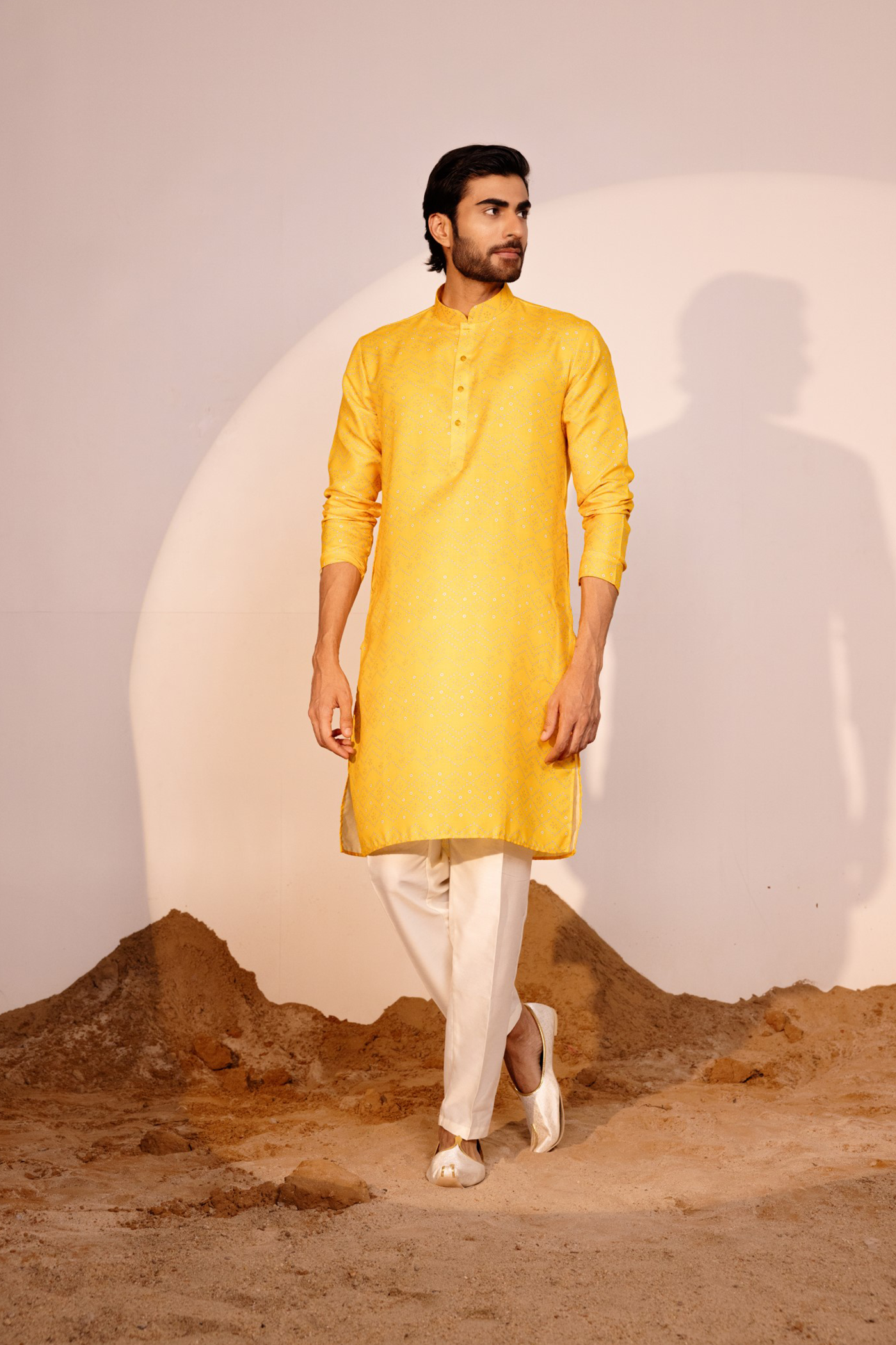 Yellow Color | Lakhnavi Style Kurta Pajama