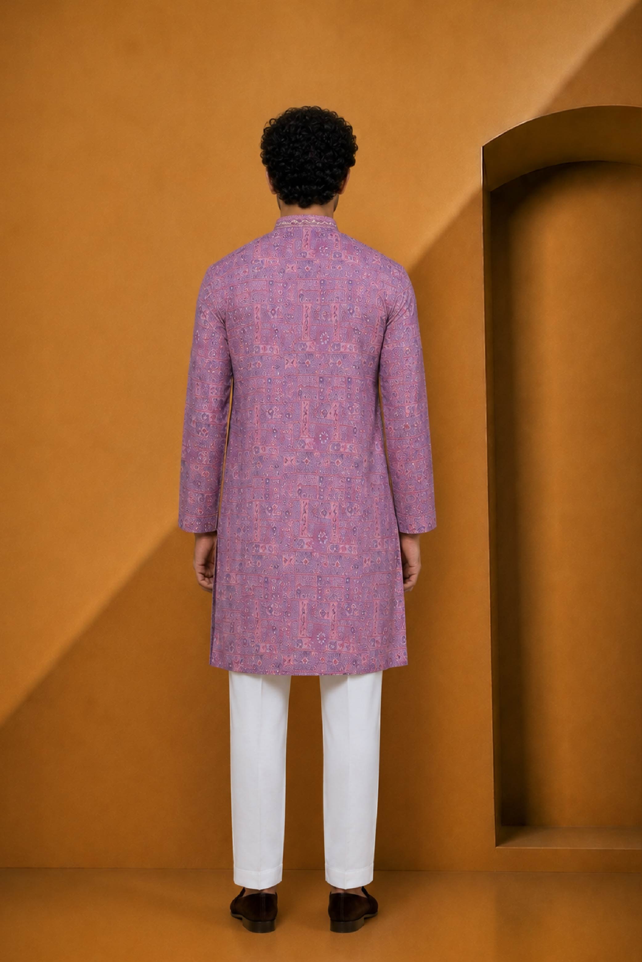 Purple Silk Designer Kurta Pajama Set