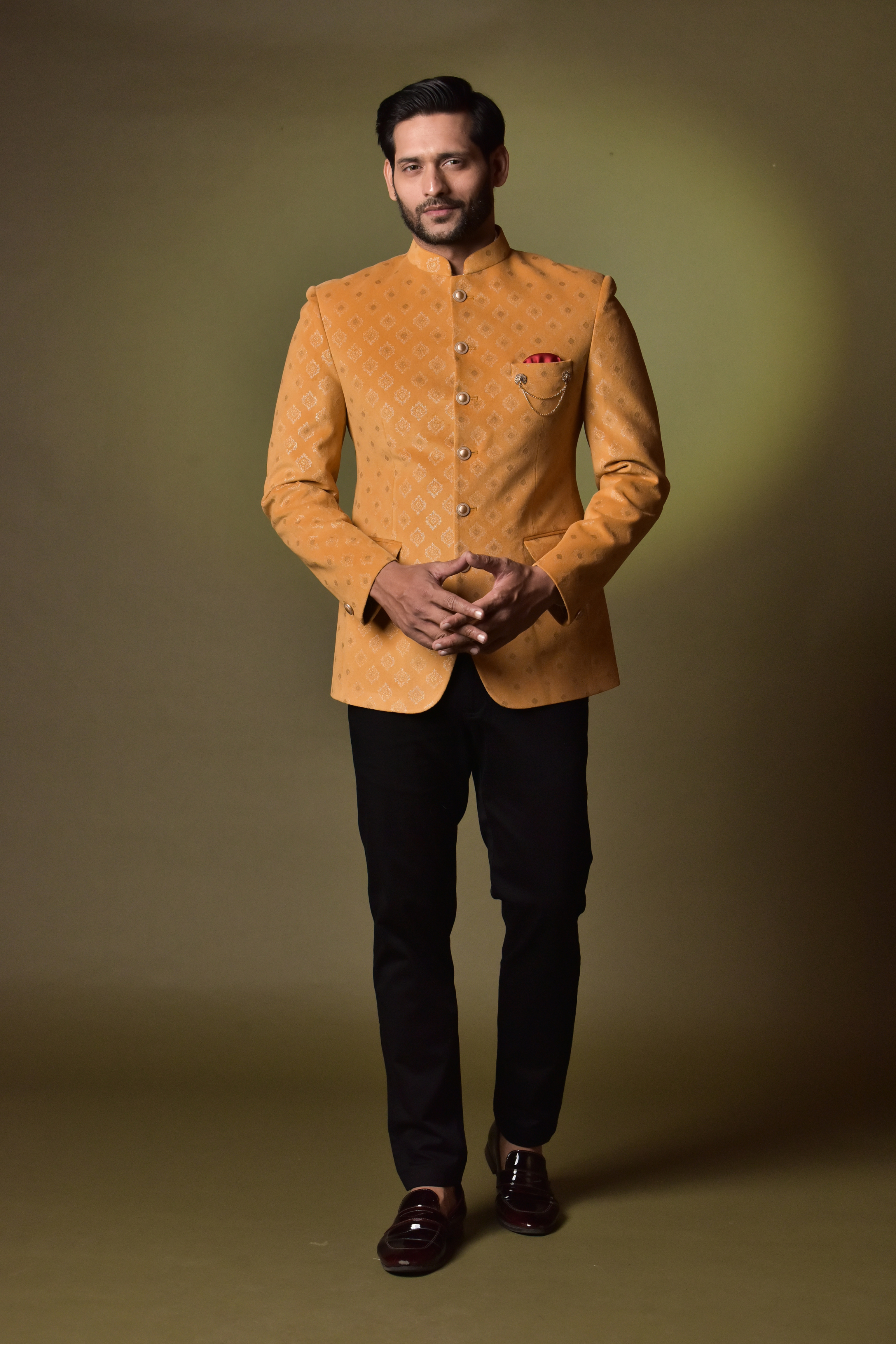 Mustard Color Jodhpuri Blazer for Men