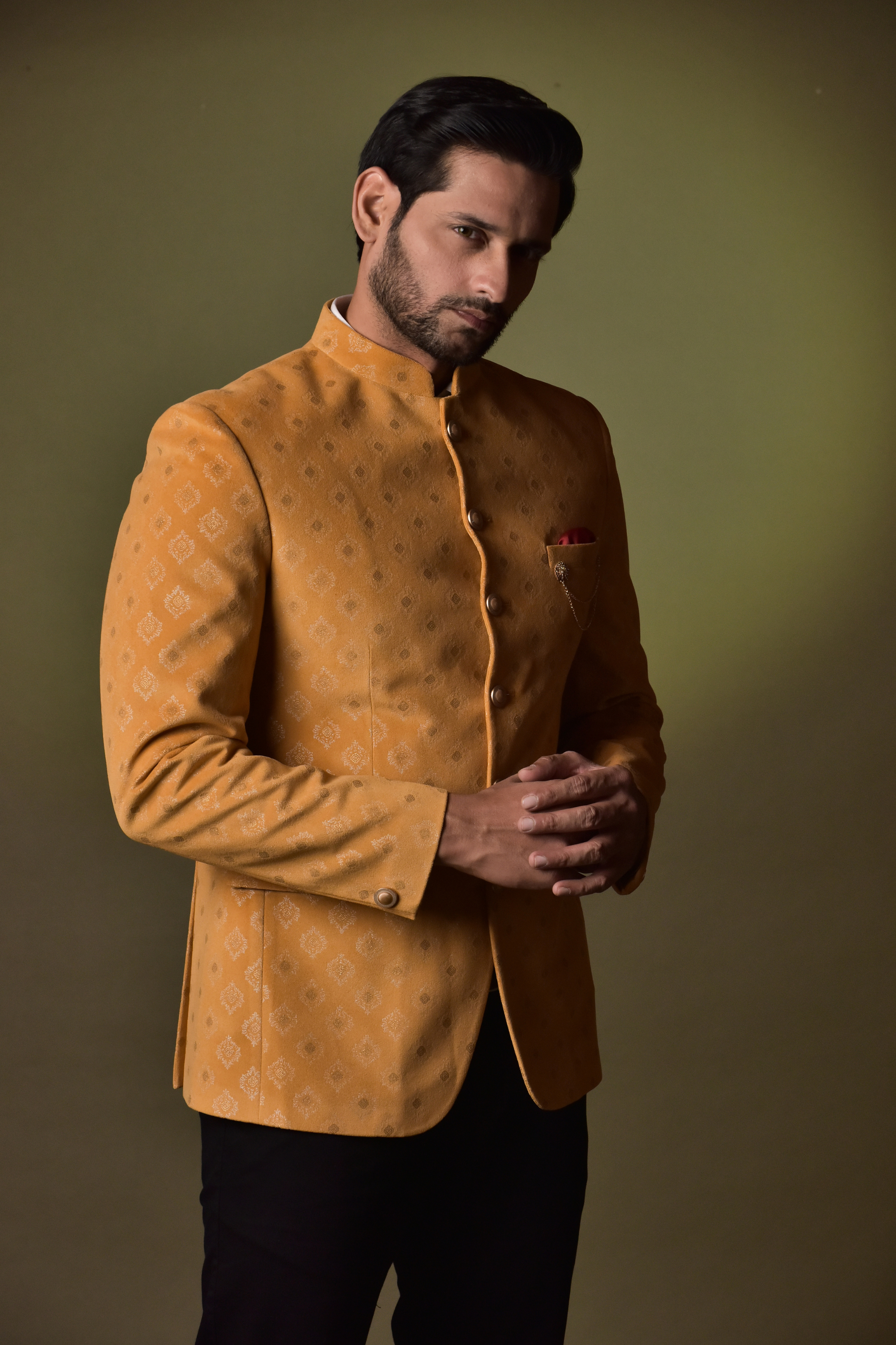 Mustard Color Jodhpuri Blazer for Men