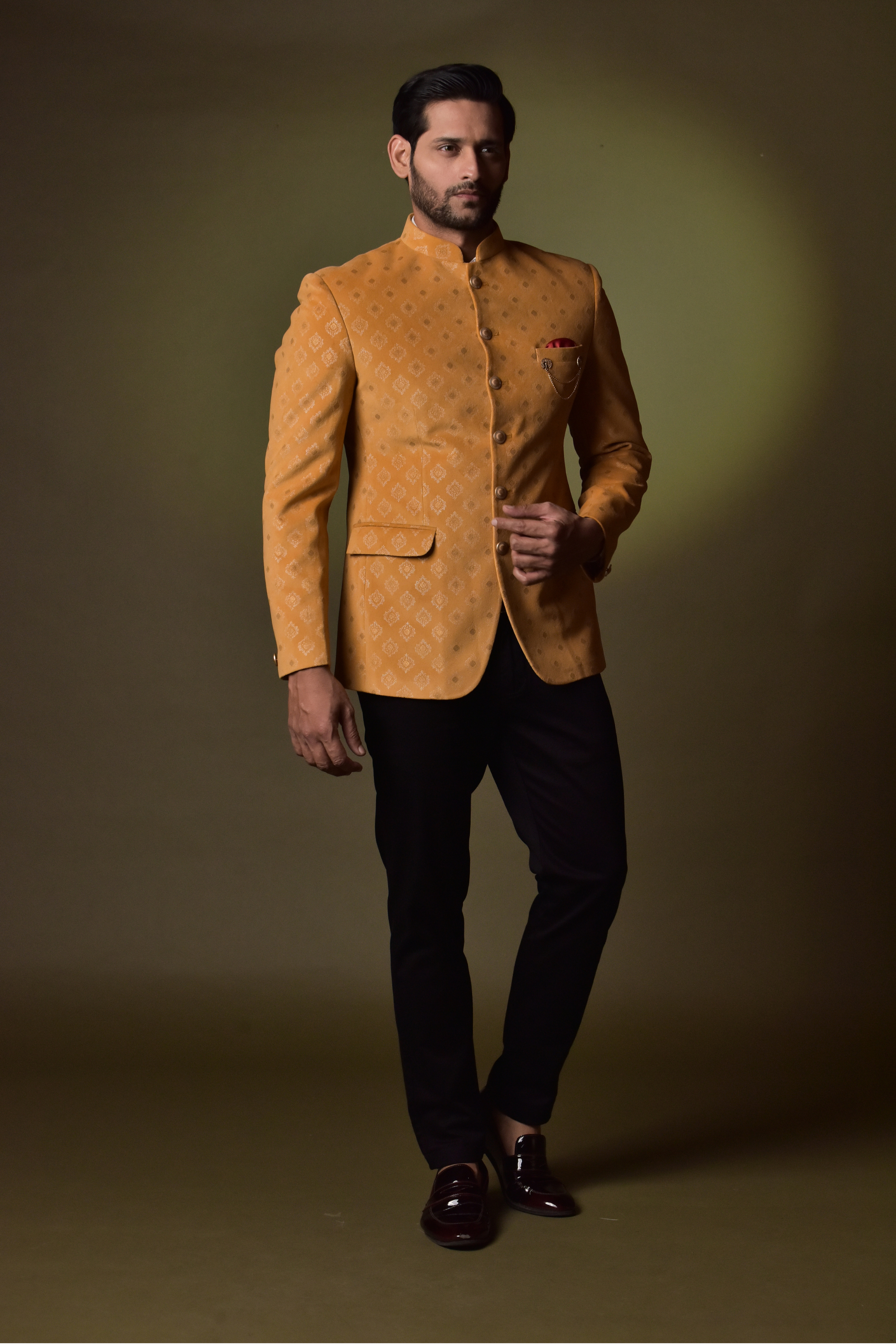 Mustard Color Jodhpuri Blazer for Men