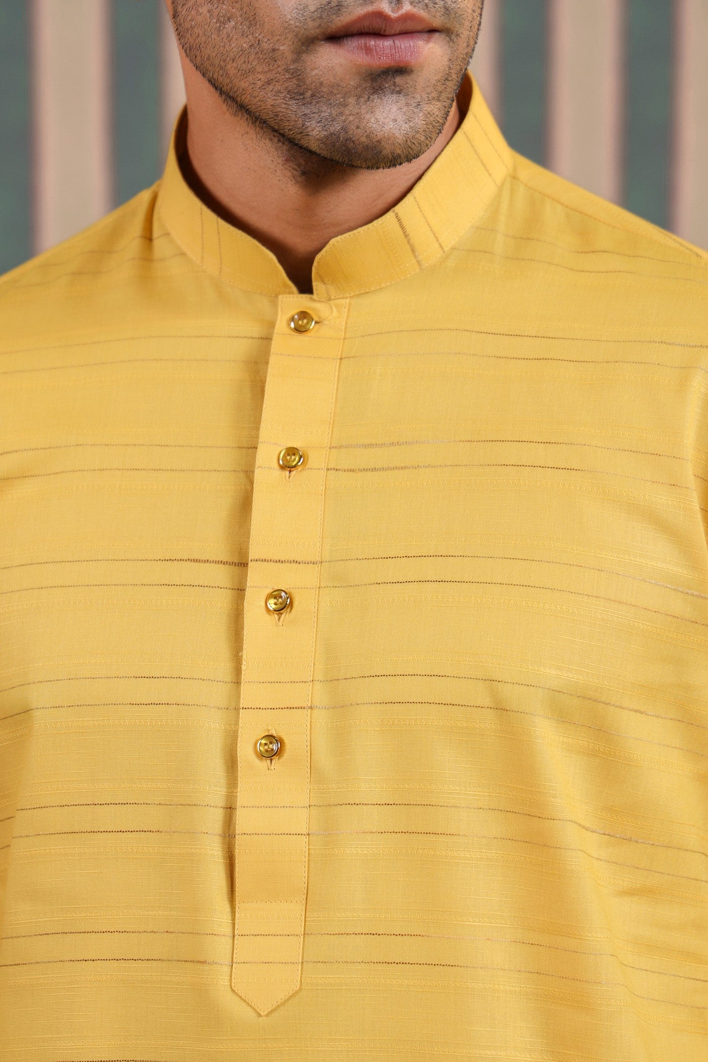 Yellow Color Cotton Kurta Pajama