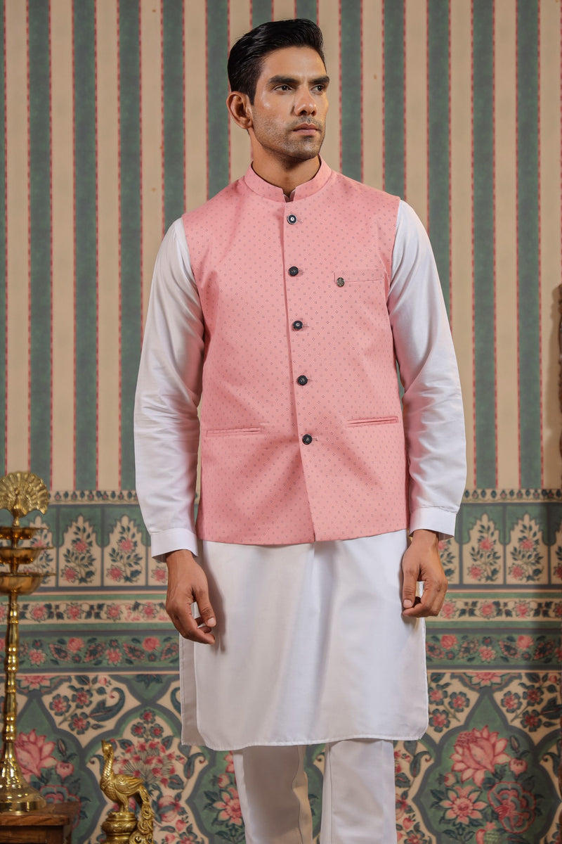 Buy Peach Color Waist Coat For Men Online | Cityvibes