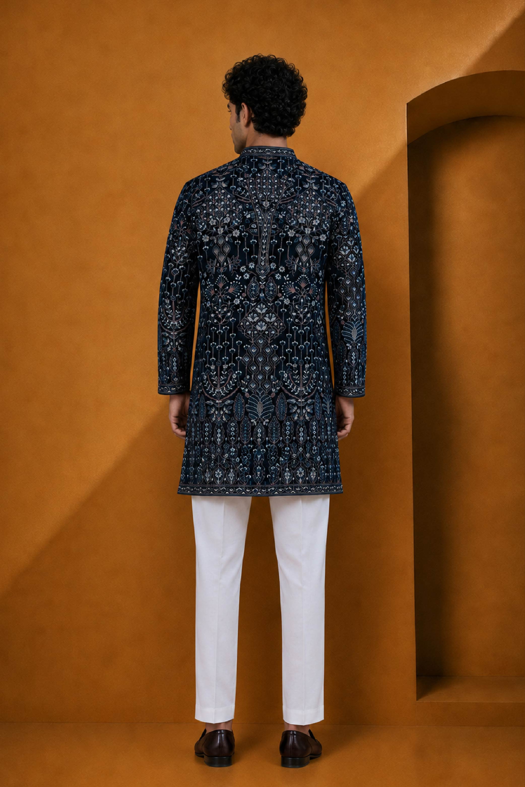 Black Velvet Designer Kurta Pajama Set