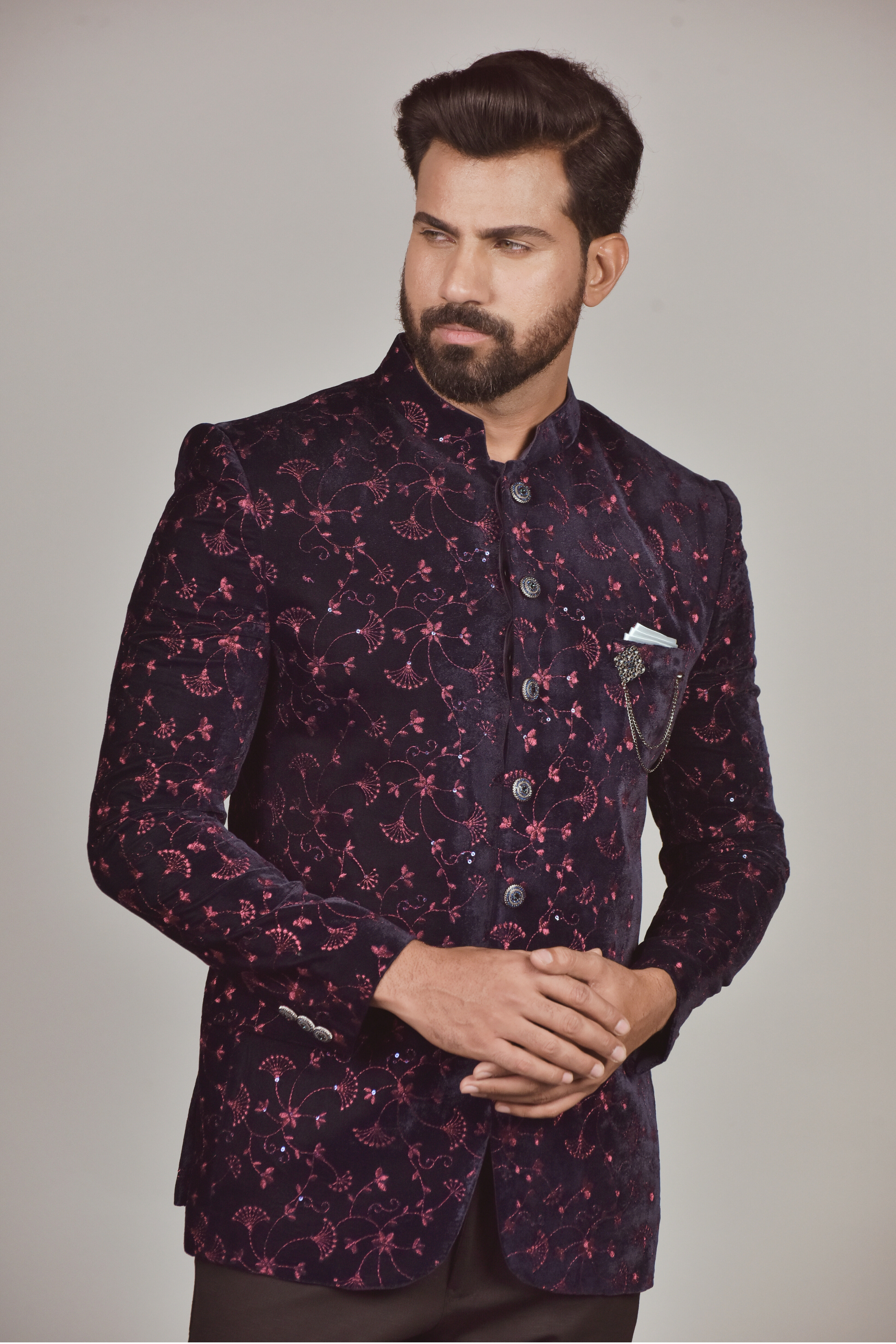 Navy Color Jodhpuri Blazer for Men