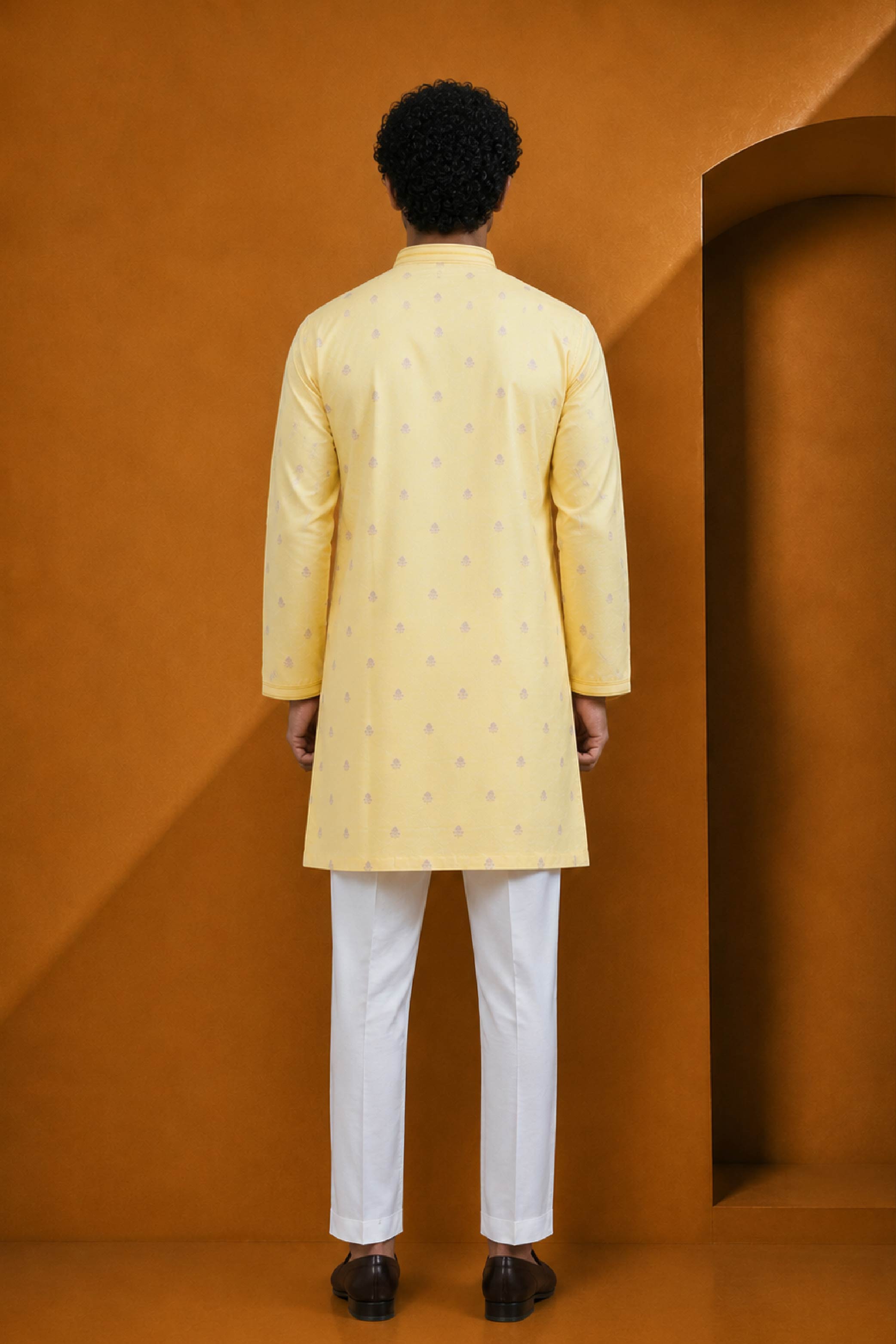 Lemon Silk Designer Kurta Pajama Set