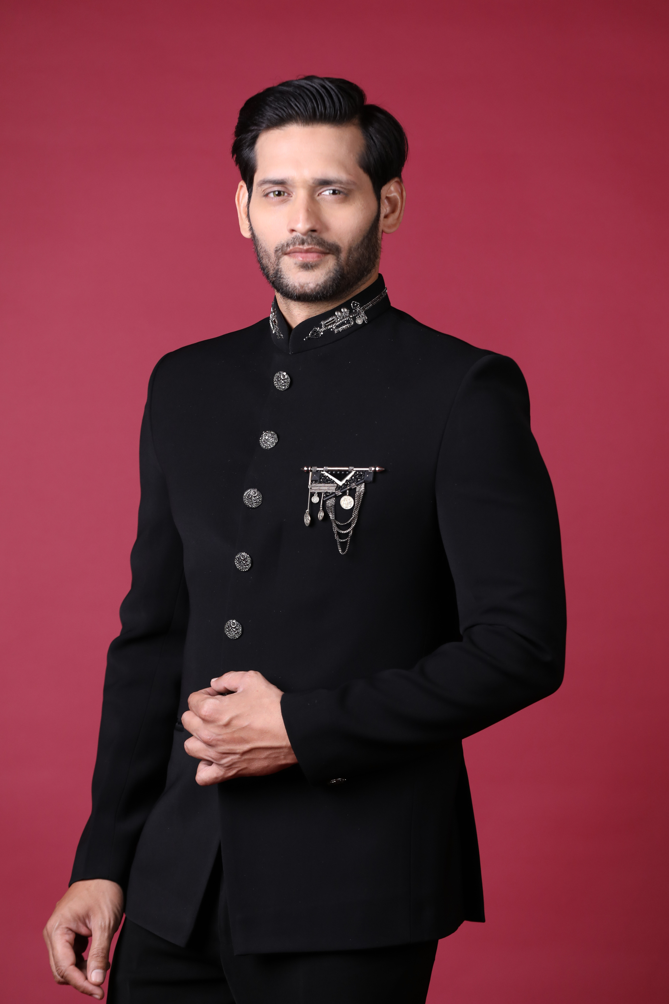 Black Colour Jodhpuri Suit For Men