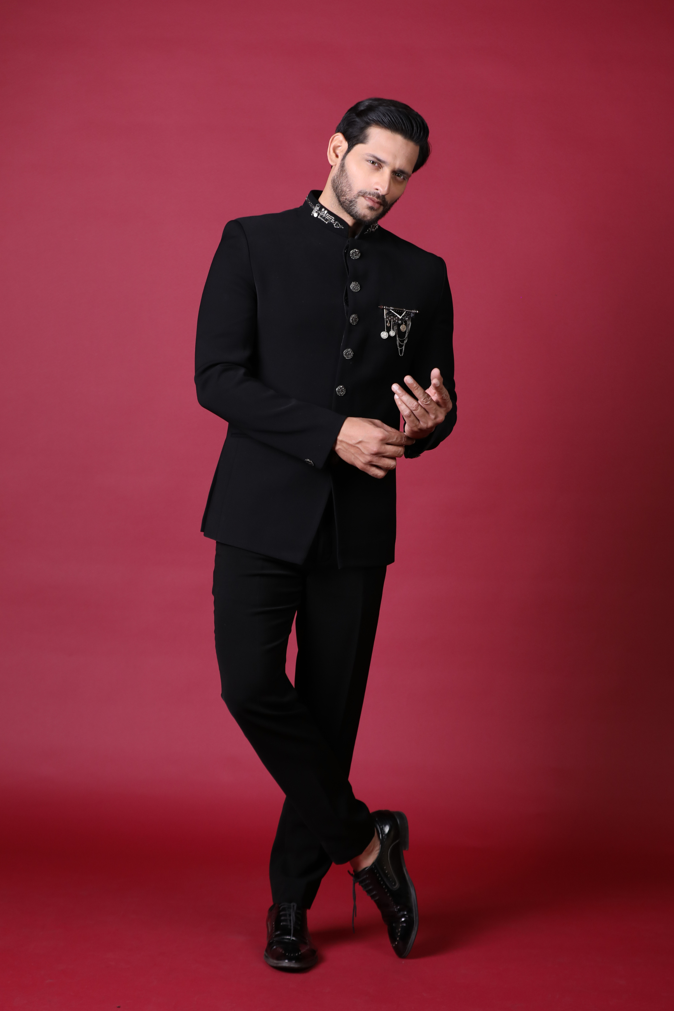 Black Colour Jodhpuri Suit For Men