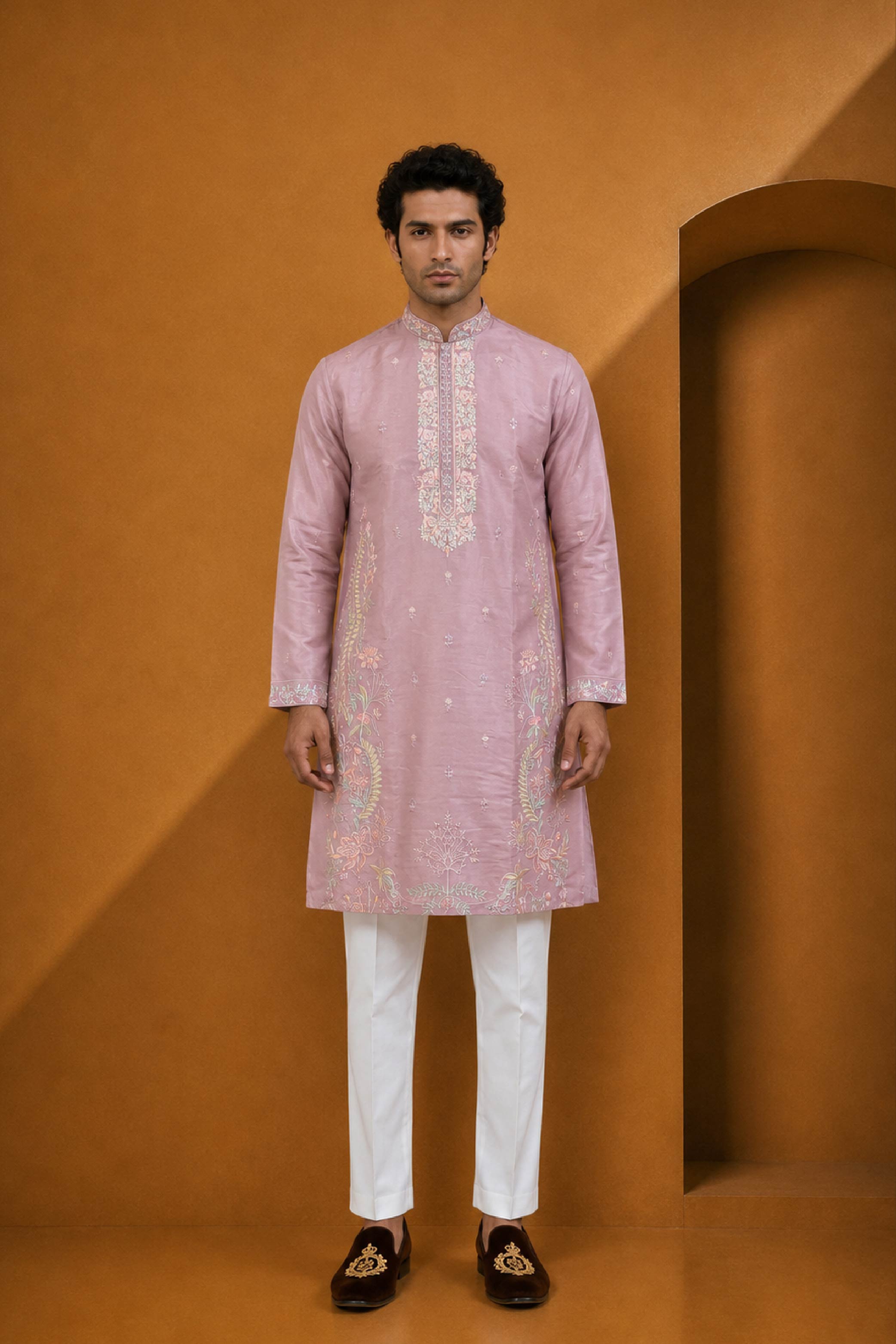 Liliac Silk Designer Kurta Pajama Set