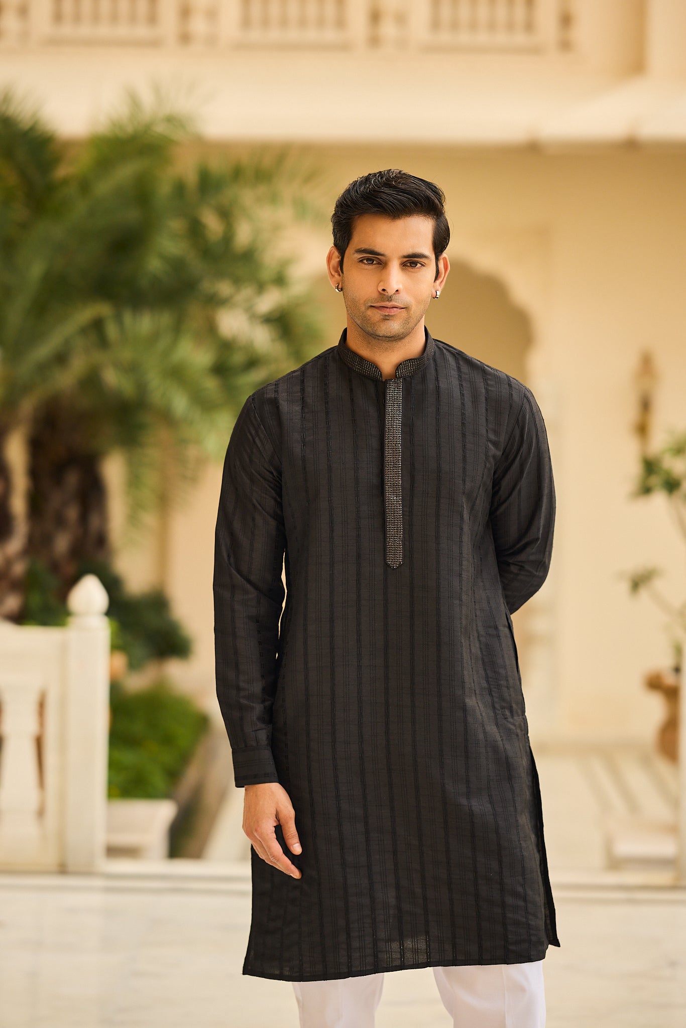 Black Color Embroidery Designer Kurta Pajama