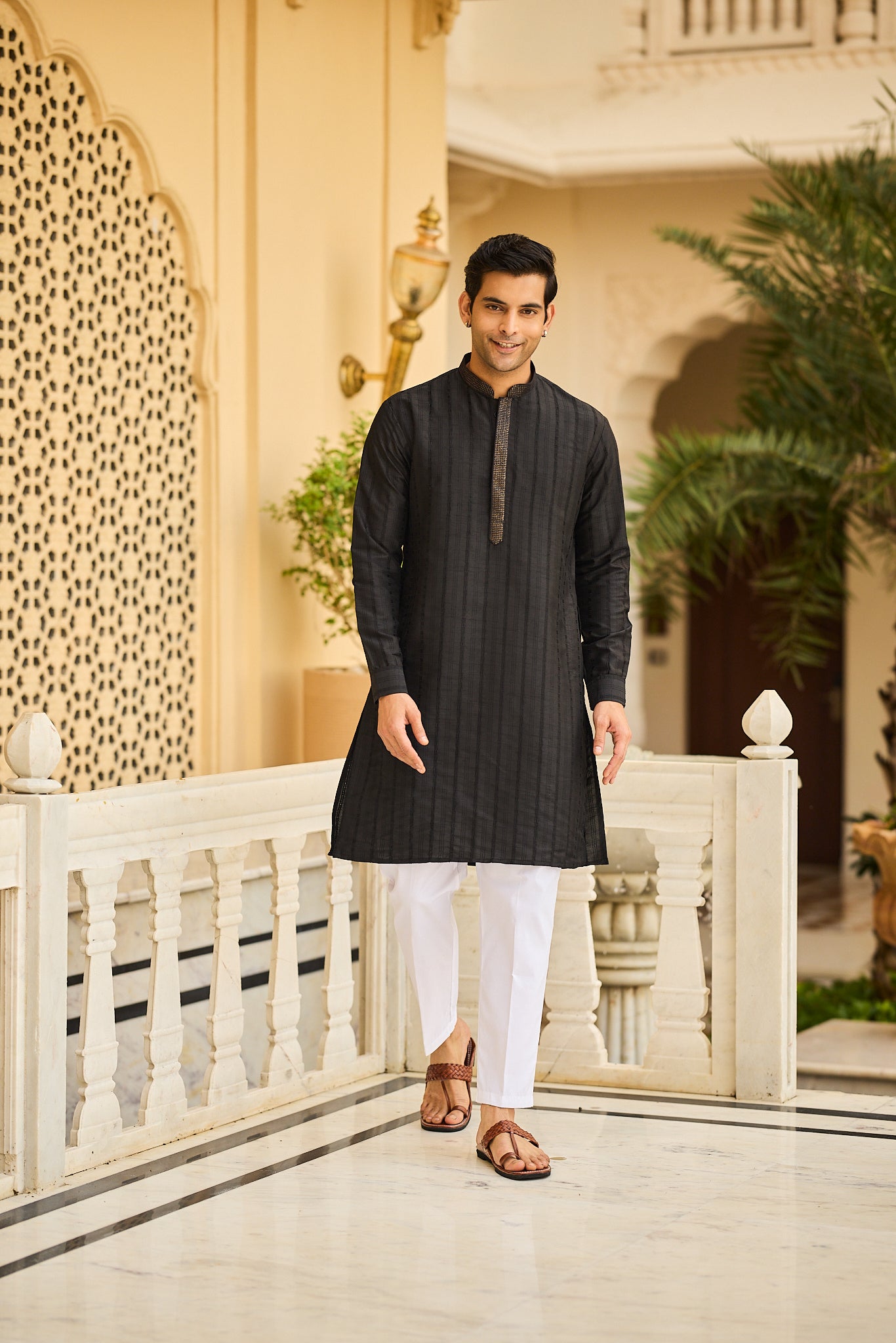 Black Color Embroidery Designer Kurta Pajama
