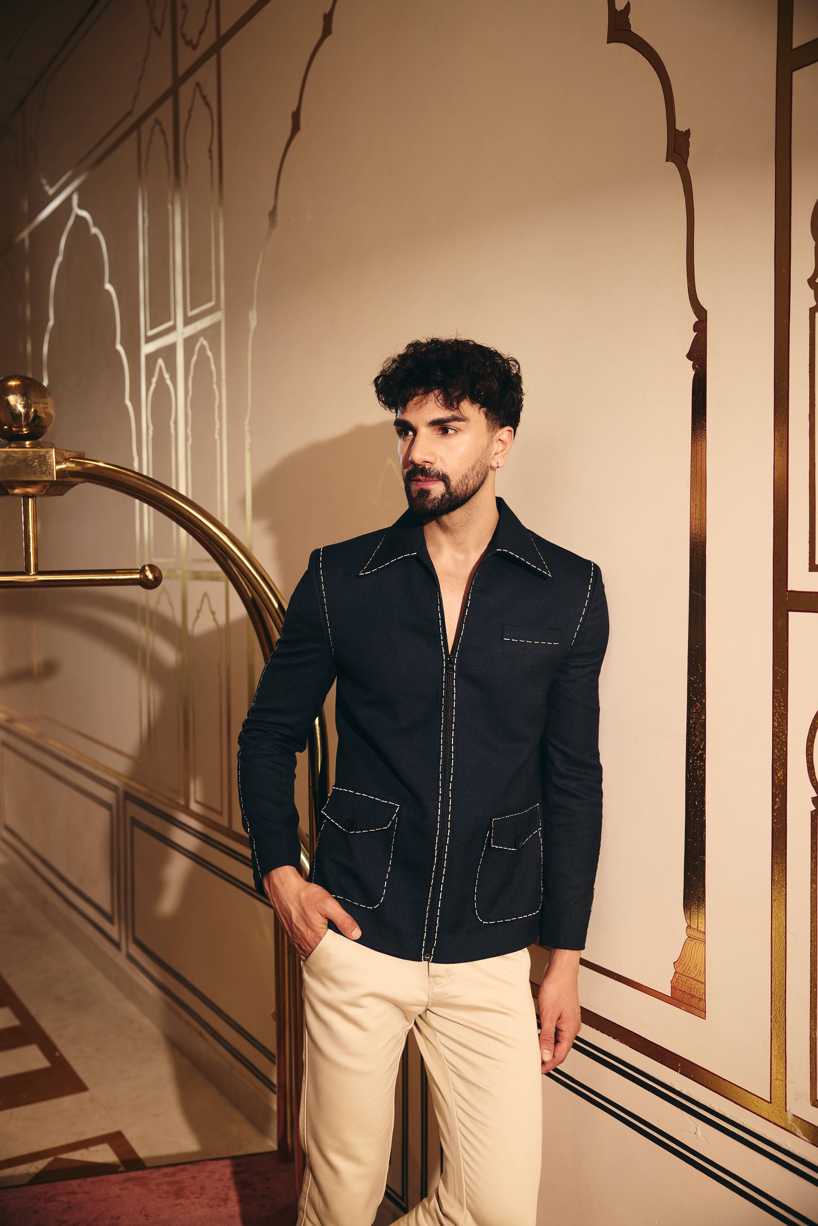 Blue Color Denim Blazer for Men