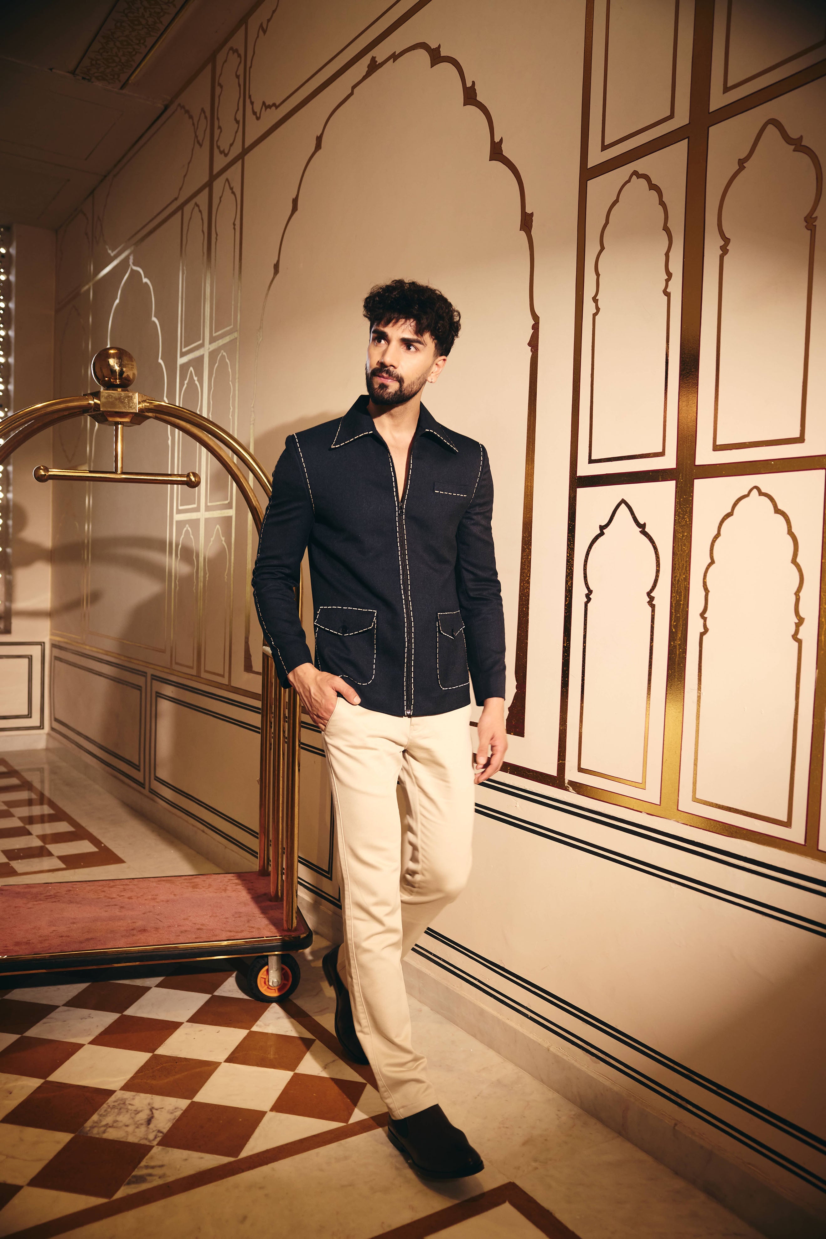 Blue Color Denim Blazer for Men