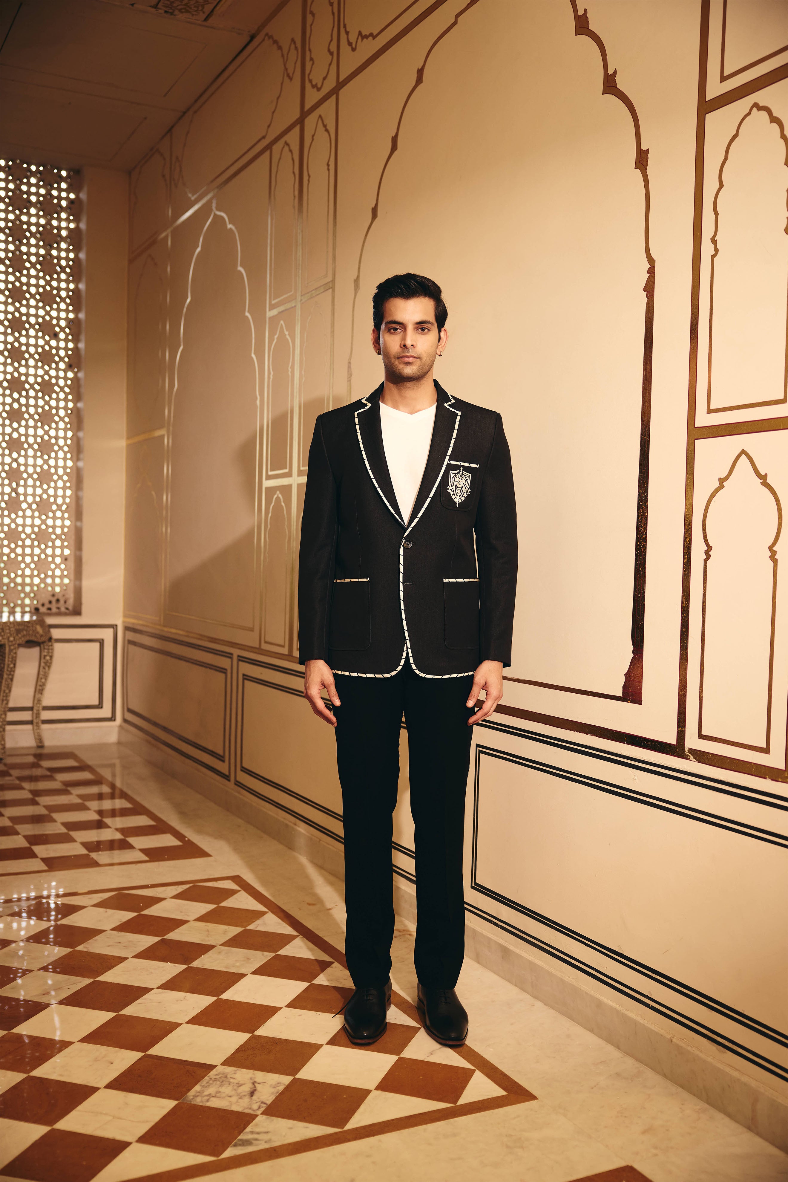 Black Color Denim Blazer for Men