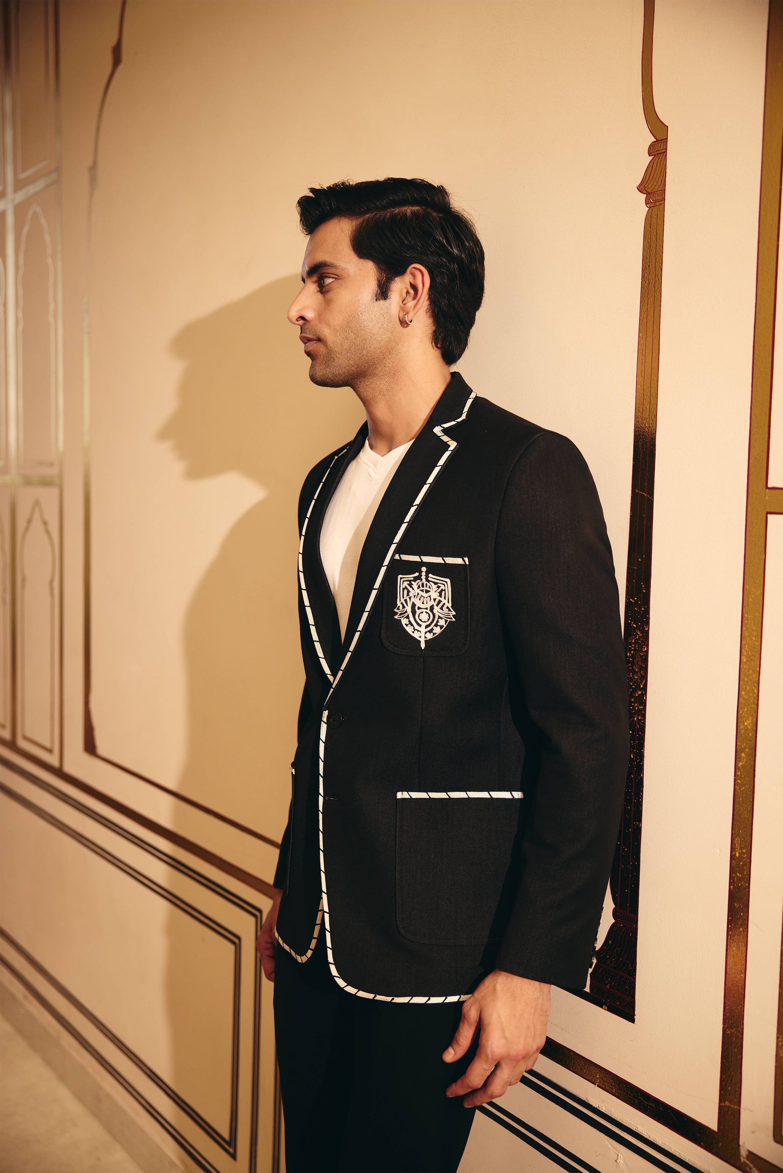 Black Color Denim Blazer for Men