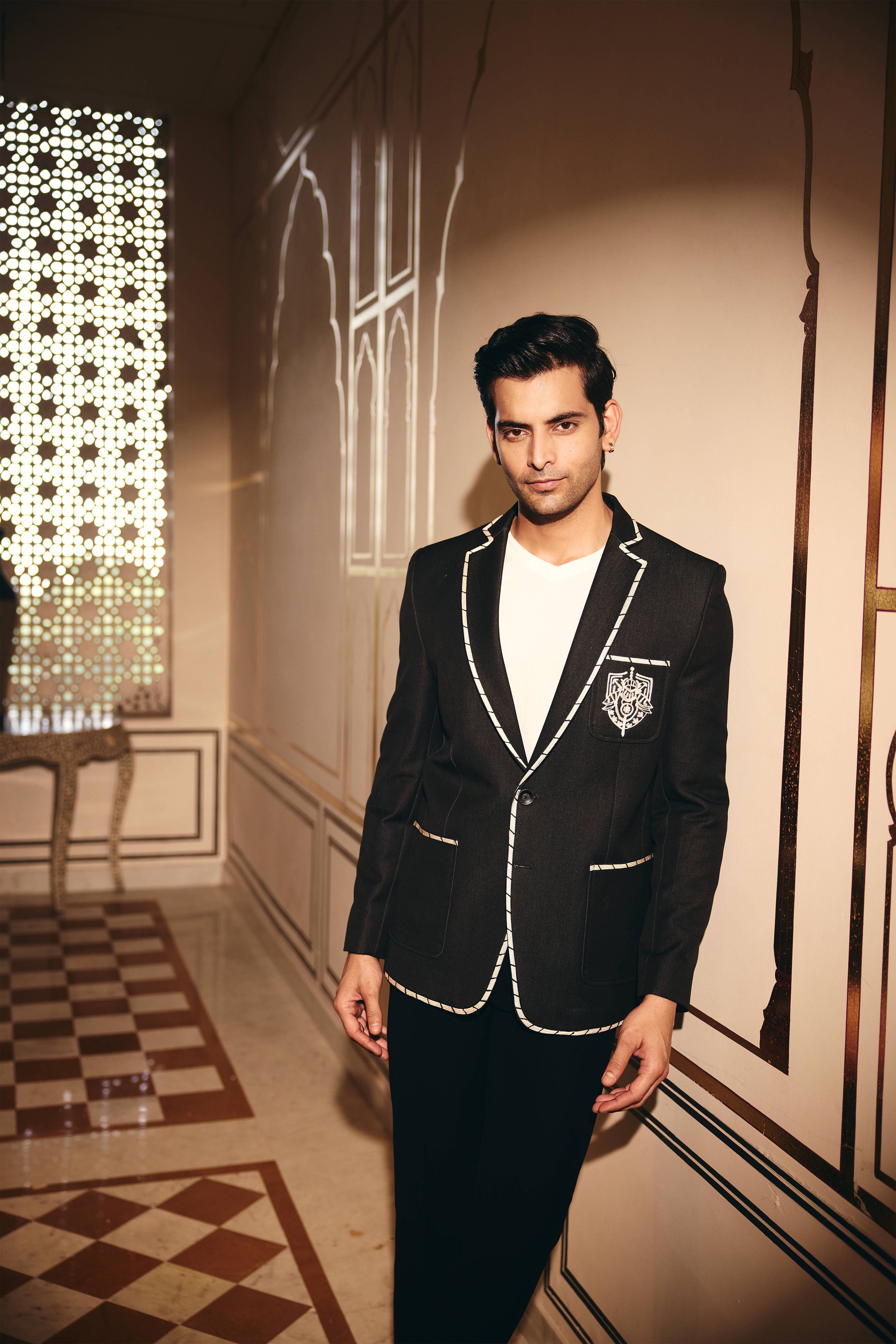 Black Color Denim Blazer for Men