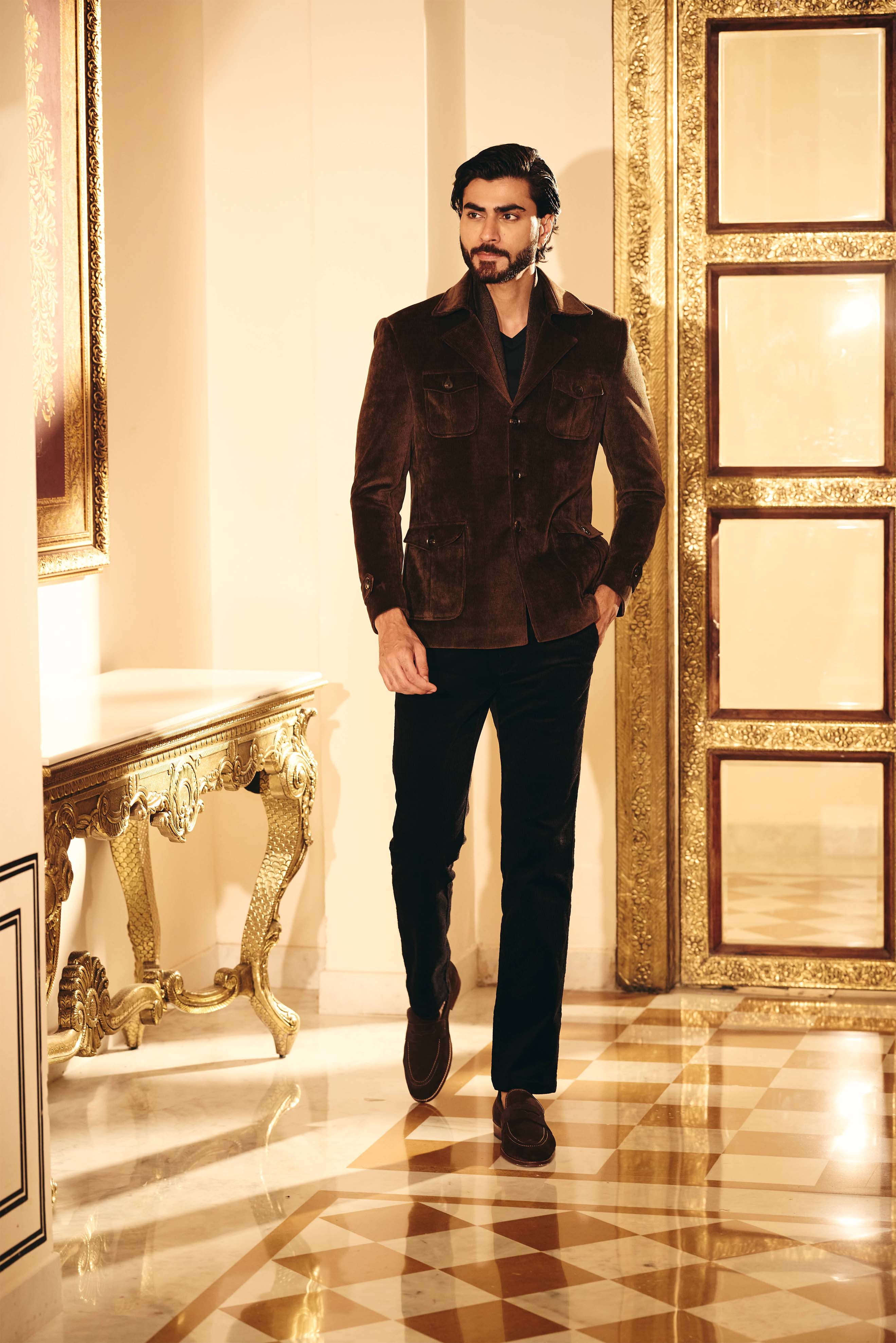 Brown Color Corduroy Blazer for Men