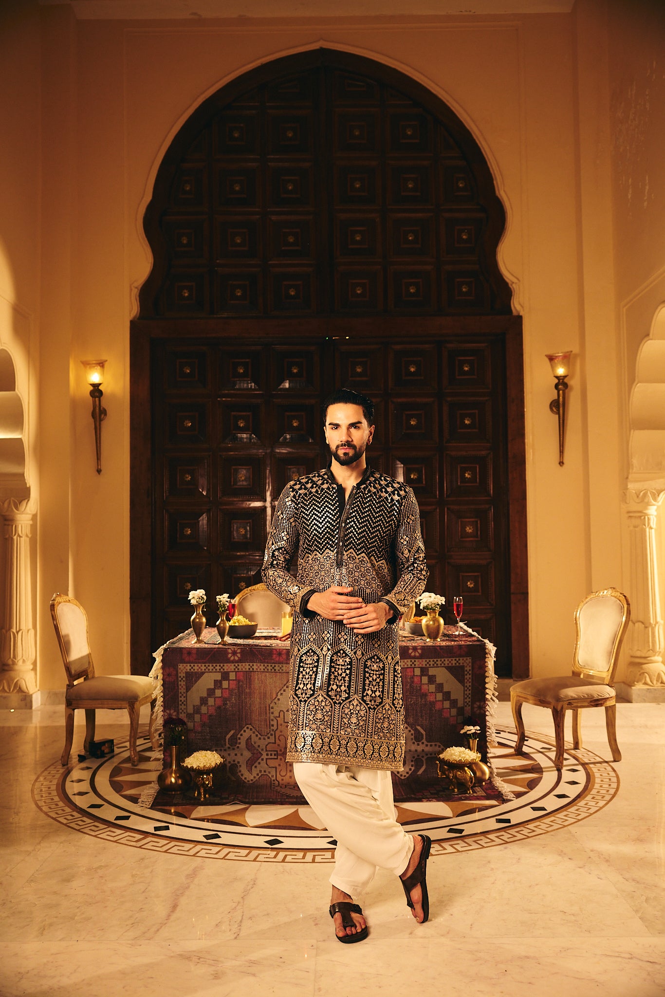 Black Color Embroidery Designer Kurta Pajama