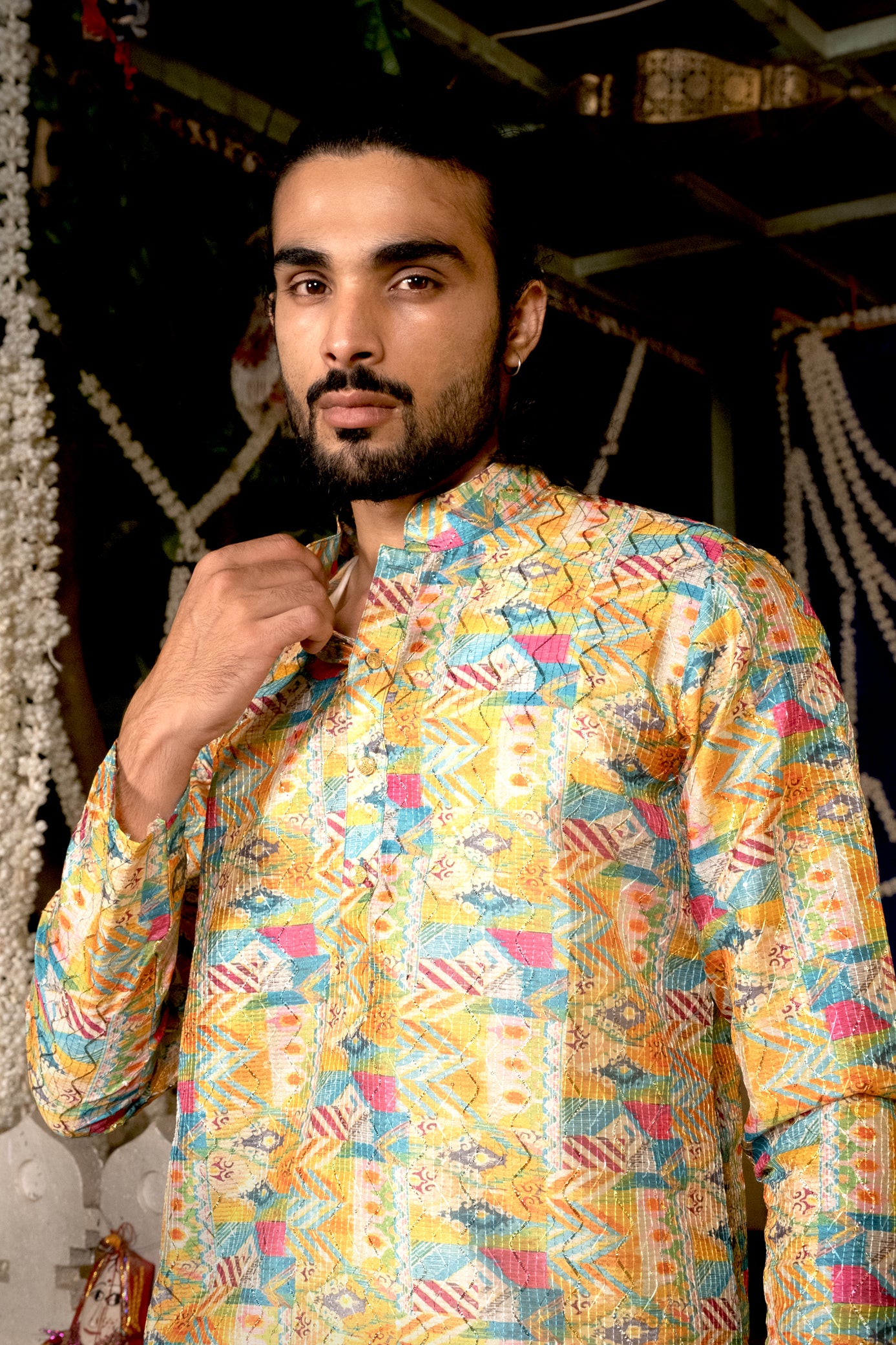 Multi Color Kurta Pajama Set For Men