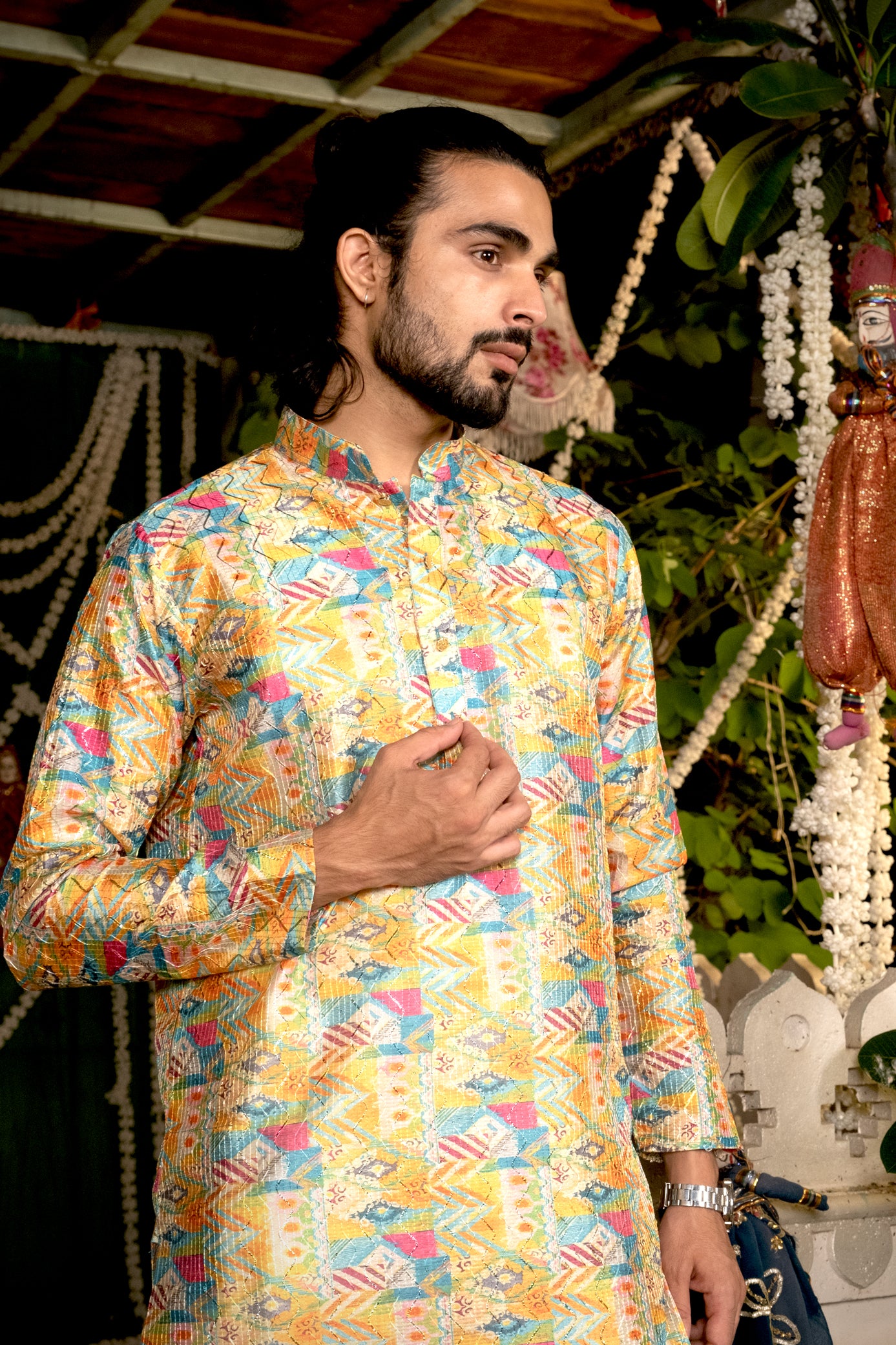 Multi Color Kurta Pajama Set For Men