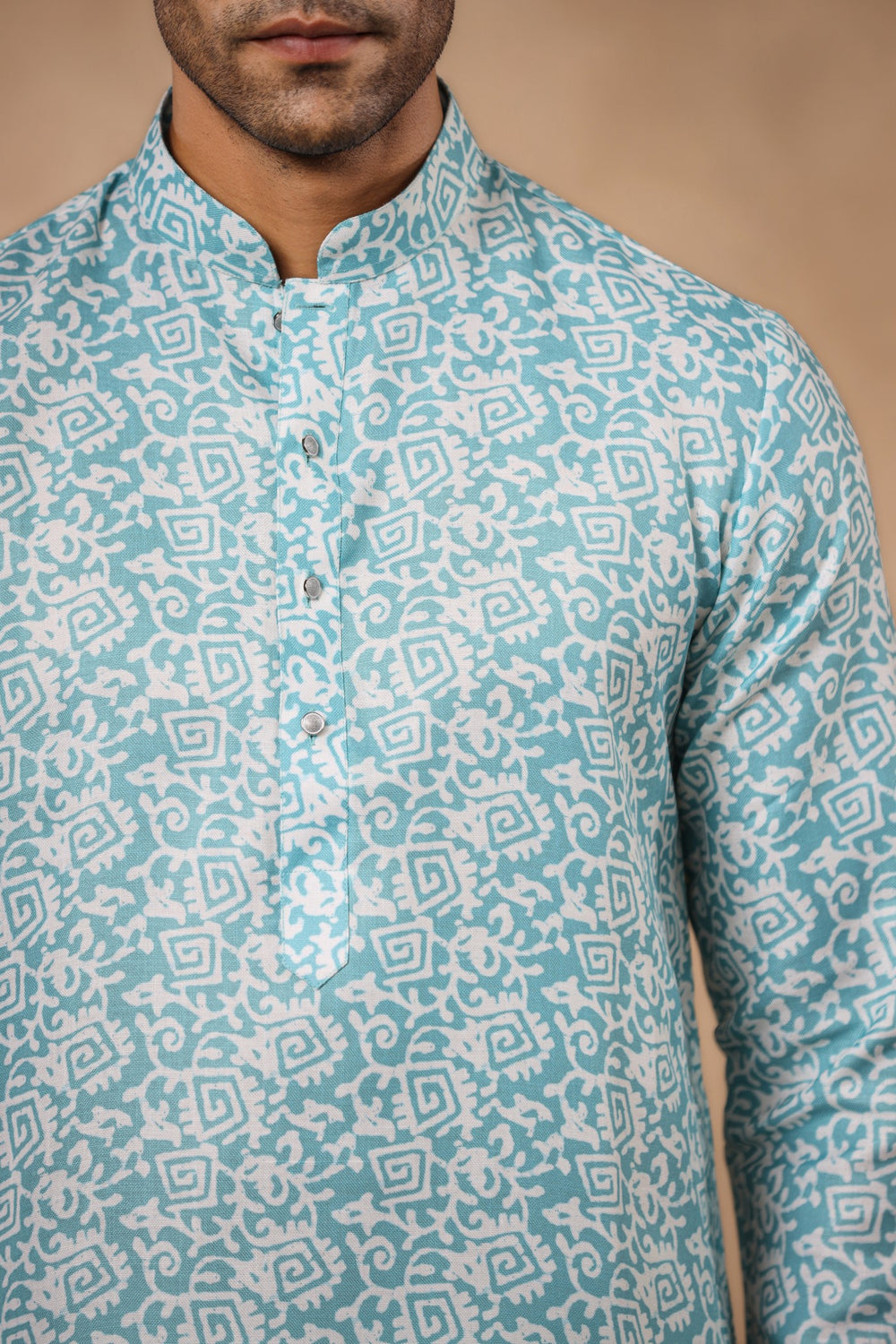 Men’s Blue Woven Kurta with Pyjamas – Understated Elegance, Timeless Style