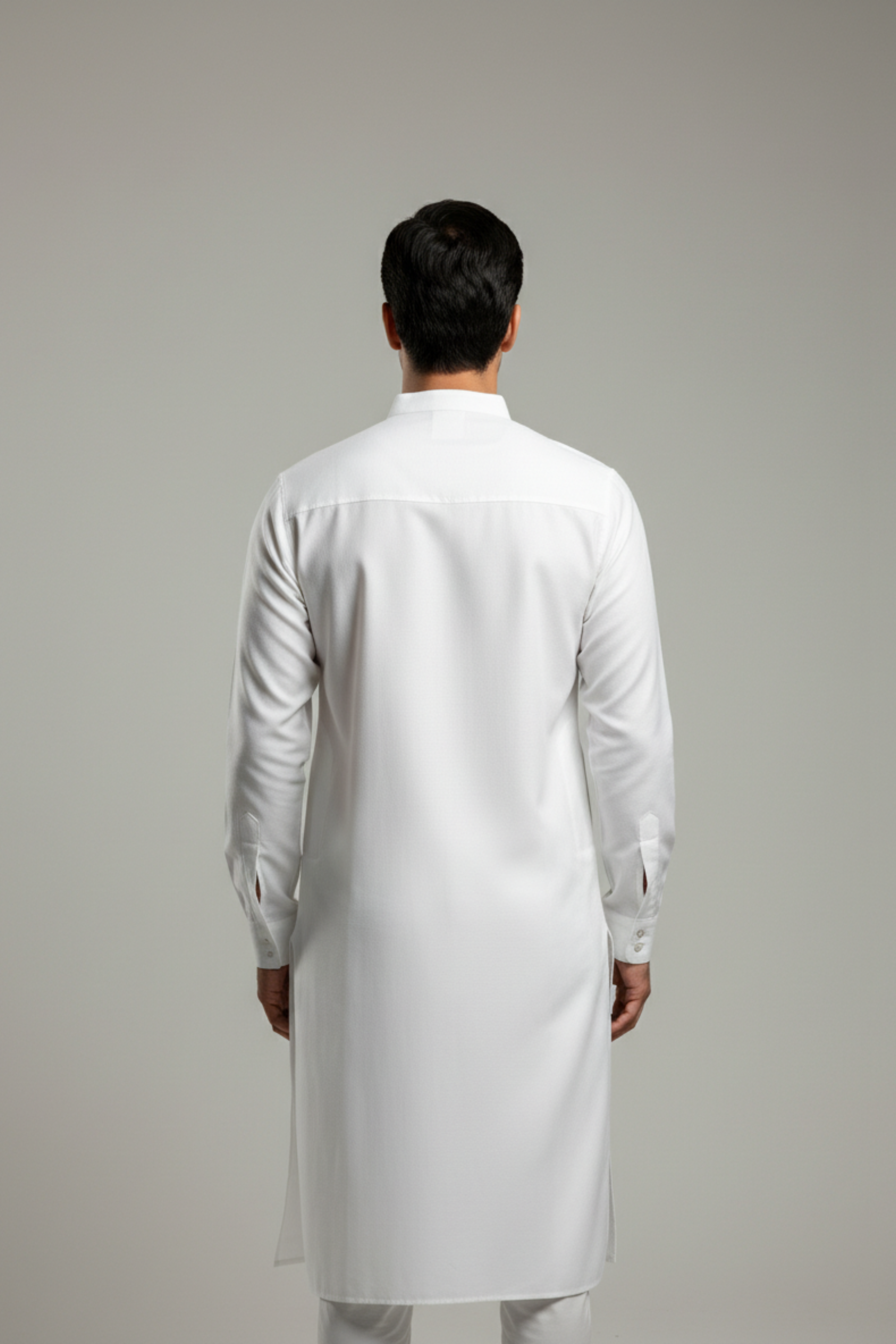 White Casual Plain Kurta Pajama For Men