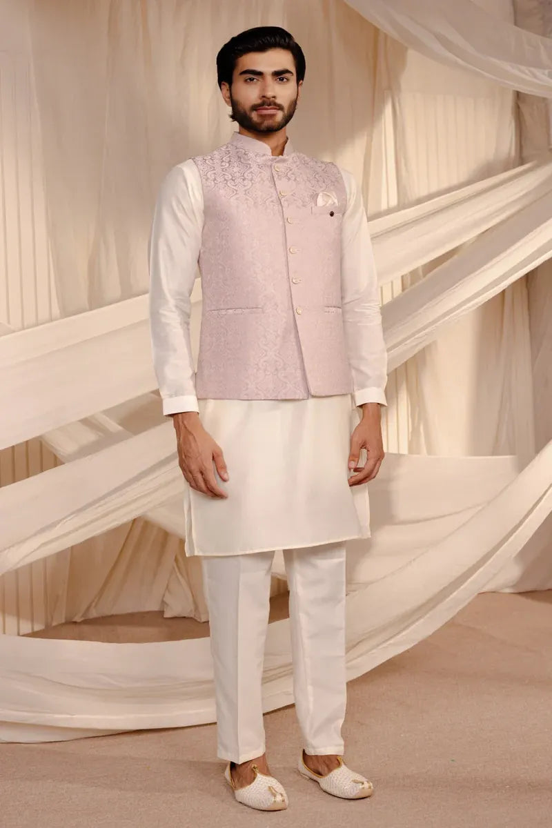 Cream Color Plain Kurta Pajama